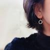 Anillo Coreano de Zirconia con Diamantes Completos Pendientes de Temperamento Coreano de Celebridad de Internet Pendientes para Mujer