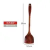 Espátula de Madera de Azufaifo Ácido Sartén Antiadherente Espátula de Mango Largo Espátula para Saltear Cuchara Cucharón para Sopa Juego Espátula para Sartén Resistente a Altas Temperaturas Fábrica Mayorista