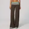 [En Stock] Conjunto Deportivo Transfronterizo Secado Rápido Ropa de Yoga Felpa Cepillada Falso Dos Piezas Moda Fitness Lunares Levanta Glúteos Cintura Alta