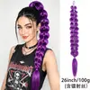 26 pulgadas Forma de corazón morado liga para el pelo coleta retorcida coleta de street dance seda láser coleta alta rastas fiesta cosplay peinado