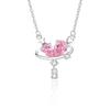 Collar de Borla Amor Plata S925 Diseño Nicho Femenino Entrada Lujo Cadena Zircón rosa Amor Planeta Colgante