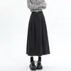 Falda plisada de lana marrón para mujer, ropa de otoño, falda acampanada de línea A de cintura alta, falda midi, falda larga Maillard entallada a la cintura