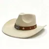 Sombrero de Estilo Étnico para Turismo Occidental Tendencia de Moda Europea y Americana Sombrero para Mujer Retro Británico Versátil Sombrero de Mezclilla de Ala Ancha