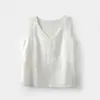 14 Piezas de Chalecos de Lino para Mujer Multicolores con Cuello en V, Chalecos de Cuello Redondo, Camisetas sin Mangas de Hombro Ancho, Ropa de Verano para Mujer