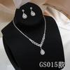 Suministro transfronterizo de comercio electrónico exquisita joyería de comercio exterior collar de circonita con diamantes de imitación pendientes conjunto de cadena de dos piezas joyería de boda