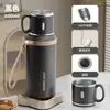 Nova Caneca Térmica Simples Espessa de Aço Inoxidável 316 para Separação de Chá e Água, Grande Capacidade, Copo de Água Doméstico, Garrafa de Água Portátil