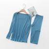 Conjunto de Roupa Íntima Térmica Fina com Gola Redonda, Roupas e Calças Elásticas de Caimento Justo para Outono, Roupa Íntima Camada Base Fina Feminina Atacado, Justa ao Corpo