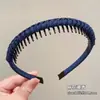 Faixa de cabelo dentada antiderrapante para lavar o rosto, faixa de cabelo simples estilo coreano e japonês, coleção versátil de presilhas de cabelo de plástico com textura fosca coreana
