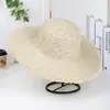 Chapéu de Sol de Palha de Ráfia para Viagem, Coleção Primavera/Verão 2026, com Aba Larga, Novo Chapéu de Proteção Solar Cor Sólida para Mulheres