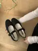 Nuevos Zapatos Casuales de Punta Redonda con Correa de Tobillo de Gamuza para Mujer, Moda y Versatilidad, Zapatos Planos con Hebilla