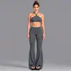 Conjunto de Fitness a Rayas de Bloques de Color Transfronterizo Chaleco Deportivo para Correr al Aire Libre Conjunto de Top Casual para Yoga Pilates