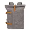 Mochila Personalizada para Computador Masculina Clássica Europeia e Americana Retro Impermeável Lona com Cera de Abelha Bolsa de Grande Capacidade para Esportes ao Ar Livre Montanhismo