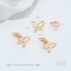 Hebilla Multiusos Mariposa Calada Rellena de Oro de 14K que Conserva el Color Colgante con Zirconia Hebilla Hebilla Hecha a Mano para Pulsera DIY Collar Accesorios de Joyería