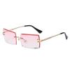 Gafas de Sol Sin Marco Jamie 8090 Estilo Europeo y Americano de Moda, Cuadradas Pequeñas Sencillas Lentes Oceánicas, Gafas de Sol Más Vendidas en Amazon