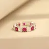Anillo de Diamantes de Fila Completa con Circonita Microincrustada Exquisito de Gama Alta, Anillo Abierto Bicolor Elegante Versátil, Anillo para el Dedo Índice, Regalo para Mujer