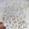Pegatinas para decoración de uñas al por mayor flores doradas ricas flores de rosa dorado bronceado calcomanías de decoración de uñas tridimensionales