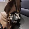 Bolso bandolera tipo cubo de primavera, moderno, a cuadros, de alta gama, combinable con todo, bolso pequeño, bolso vintage de moda para mujer.