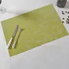 Plato llano de Jacquard con Hojas Tejidas Estilo Nórdico Japonés Chino Tazón Aislado para Comida Occidental Mantel Individual de Teslin Posavasos de PVC para Mesa de Comedor