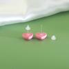 Verão Cor Pequena Amor Brincos Personalizado Simples Mini Coração Em Forma de Coração Resina Orelha Agulha Orifícios de Orelha Brincos