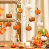Venta Caliente de Otoño Transfronteriza Calabaza de Terciopelo Acción de Gracias Halloween Decoraciones para Fiestas Calabaza de Espuma y Cuerda Adornos Colgantes