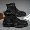 Zapatos de Algodón Cálidos Engrosados de Terciopelo de Invierno para Hombre Zapatos de Trabajo Impermeables Antideslizantes Martin para Obra Protección Laboral Zapatos de Moda
