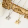 Série de Férias Luochen Colar com Pingente de Diamante Chapéu de Papai Noel Corrente de Clavícula Fashionável Estiloso Tendência Exquisito