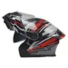 Casco de Moto Publicitario para Hombres y Mujeres, Casco Integral de Moto Universal para Todas las Estaciones, Luz Trasera LED, Casco Abierto de Invierno Certificado 3C/Dot