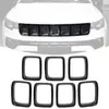 Rejilla Frontal Modificada para Coche de Venta Caliente Transfronteriza Adecuada para Jeep Compass 17-20 Rejilla Central Círculo Brillante Red Anti-Insectos Piezas Decorativas