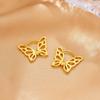 Nuevos pendientes europeos y americanos de moda con forma de mariposa y diamantes, elegantes y elegantes pendientes de mariposa, accesorios de fábrica.