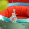 Colgante Yuebao de plata de ley S925 con diseño de jade hetiano y agua fina, con esmalte vintage y moneda Ruyi Fu.