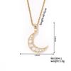 Moxi Estilo Coreano Nuevo Exquisito Moda Cobre Zircón Colgante Moda Commuter Versátil Acero Inoxidable Collar Joyería