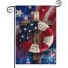 Bandera de Jardín para el Día de la Independencia Más Vendida de Amazon, Bandera Festiva Americana con Estampado de Estrellas y Rayas, Material de Lino, Bandera Decorativa para Exteriores