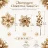 Conjunto de Natal, Arranjo de flores de Natal, Decorações artificiais para festa de Natal, Enfeites para árvore de Natal, Presentes de feriado, Guirlanda de casa