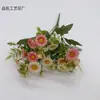 Flores margaridas artificiais de seda com 5 pétalas e 19 cabeças, buquê de girassóis multicolorido, arranjo floral para casa, decoração de casamento, flores artificiais