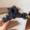 Horquilla de malla con perlas de hada para el cabello, elegante horquilla para la parte posterior de la cabeza para mujer, horquilla de tiburón grande de alta calidad con forma de espiral