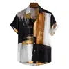 Comercio exterior transfronterizo nueva moda casual para hombre talla grande camisa de manga corta con estampado 3D, camisa de hombre
