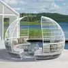 Cadeira Criativa de Rattan para Exterior Cadeira Gaiola de Pássaro de Rattan para Pátio Sofá de Rattan Escandinavo Combinação de Hotel Sala de Sol Terraço de Lazer
