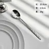 Cuchara Coreana Martillada de Acero Inoxidable 304 para Uso Doméstico, Cuchara de Mesa de Mango Largo, Cuchara con Mango de Patrón de Piedra de Alta Estética, Cuchara Sopera de Lujo Ligero