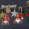12 Piezas Nuevos Adornos de Gnomo Navideño Madera Rústica Para Colgante de Árbol de Navidad Tema de Amor Colgante de Madera