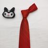 Corbata Roja para Hombre con Estilo de Cremallera, Ropa Formal para Bodas, Novio, Negocios, Anudada a Mano, Fácil de Jalar Sin Nudos