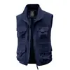 M-6XL Talla Grande Pesca Casual Multi-Chaleco para Hombre Verano Exterior Funcional Luya Bolsillo con Solapa Multi-Funcional Pantalones Ropa de Trabajo Táctica