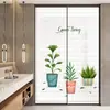 Pegatinas de Vidrio Esmerilado Verde para Protección de Privacidad en el Dormitorio, Anti-Espionaje, No Transparentes, Cobertura Completa de Plantas, Diseño de Dibujos Animados