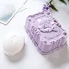 Caixa de Sabonete Impermeável com Flor Rosa Esculpida e Tampa Caixa de Sabonete para Banheiro com Dreno Suporte Grande Simples para Sabonete de Viagem