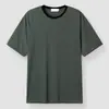 Liquidación Camiseta de Manga Corta con Sensación Fresca de Seda de Hielo para Hombre Verano Color Sólido Cuello Redondo Top Manga Media Fina Transpirable Casual