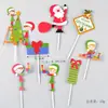 Decoração de bolo para assar Bolo de Natal plug-in Papai Noel casa de pão de gengibre pequeno trem cartão de bolo cartão