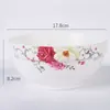 Louça de Mesa Cerâmica para Casa Prato Tigela Tigela com Padrão de Flores Prato Tigela Estoque Rico Borda de Osso Chinês Protegida Tigela Prato de Arroz Flor Dourada