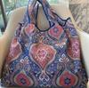 Bolsa de Compras Plegable para Supermercado Tela Floral Portátil Poliéster Bolsa de Almacenamiento Portátil Gran Capacidad Rectangular Engrosada Venta al por Mayor