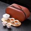 Juego de Té de Viaje de Cerámica Jade Una Tetera Cuatro Tazas Camping al Aire Libre Souvenir de Empresa Logotipo Personalizado