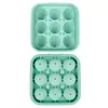 Forma de Gelo 3D de Futebol Nova Personalizada da Amazon para Uso Doméstico com Tampa Liberação Fácil Molde de Silicone para Fazer Gelo de Whisky
