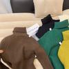 [Em estoque] Roupas de outono e inverno para meninos e meninas suéter de gola alta roupas infantis suéter de inverno espesso bebê estilo coreano blusa de baixo
